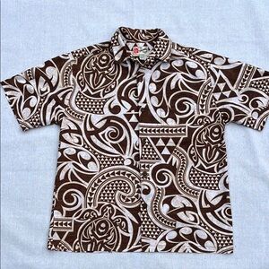 Classic Hilo Hattie Brown & White Aloha Shirt